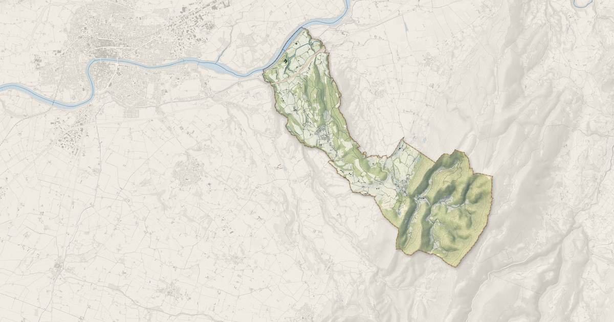 Portrait cartographique de Beauregard-Baret : relief, eau, forêts, bâti et voies, calculés à partir des données de l'IGN