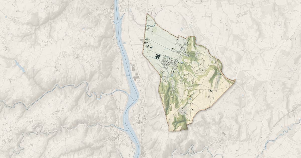 Portrait cartographique de Beausemblant : relief, eau, forêts, bâti et voies, calculés à partir des données de l'IGN