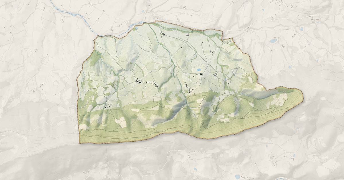 Portrait cartographique de Bésignan : relief, eau, forêts, bâti et voies, calculés à partir des données de l'IGN