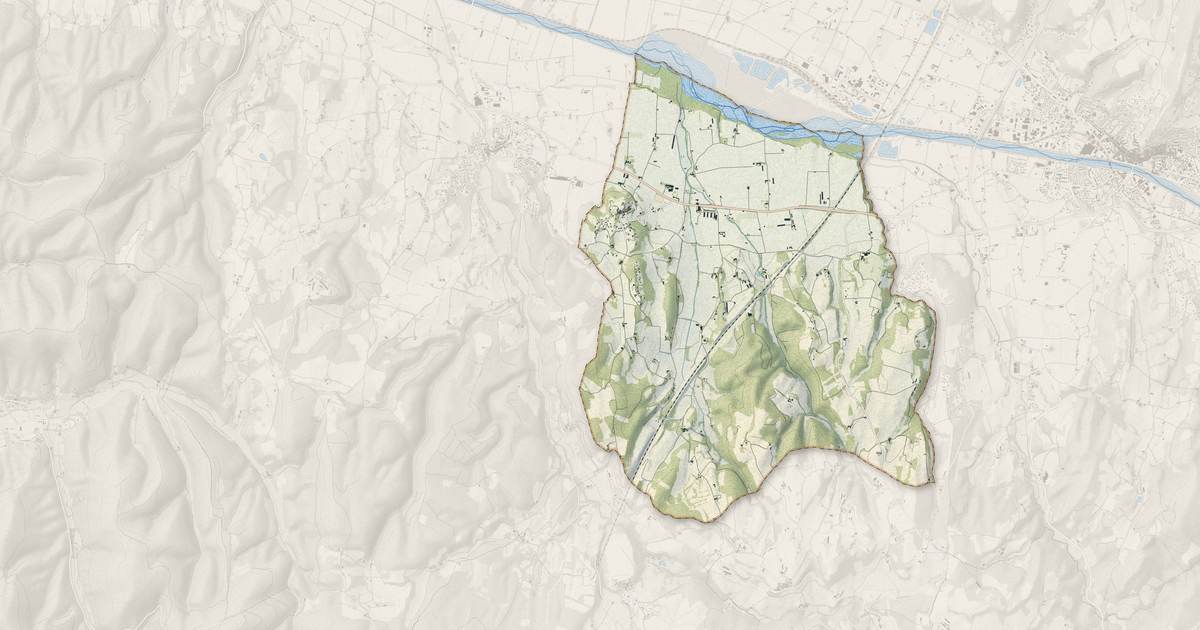 Portrait cartographique de Chabrillan : relief, eau, forêts, bâti et voies, calculés à partir des données de l'IGN