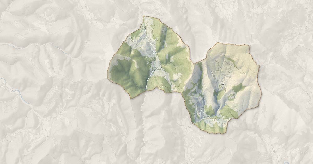 Portrait cartographique de Chaudebonne : relief, eau, forêts, bâti et voies, calculés à partir des données de l'IGN