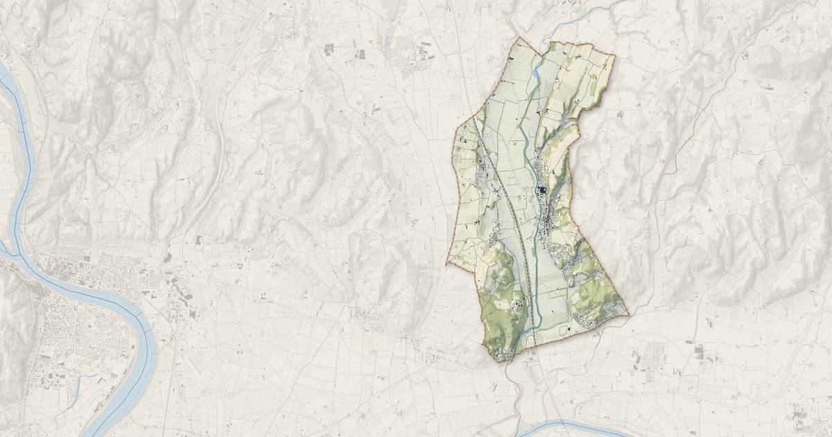 Portrait cartographique de Clérieux : relief, eau, forêts, bâti et voies, calculés à partir des données de l'IGN