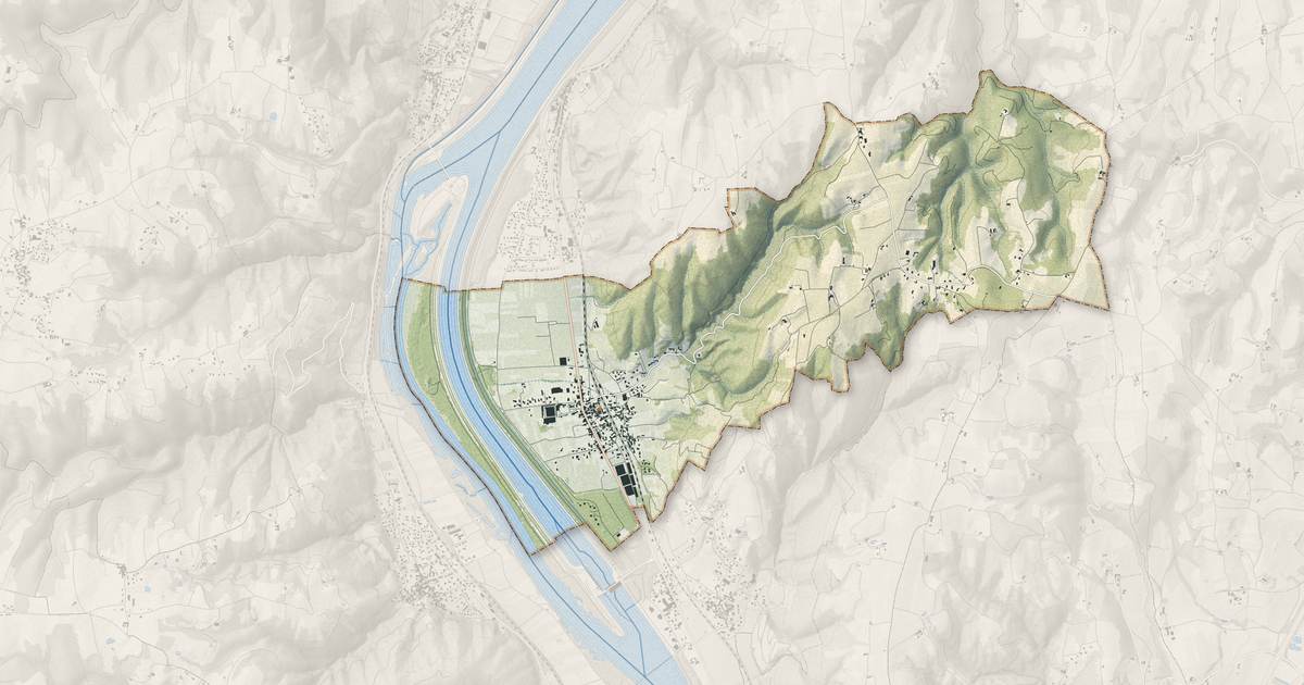 Portrait cartographique de Érôme : relief, eau, forêts, bâti et voies, calculés à partir des données de l'IGN