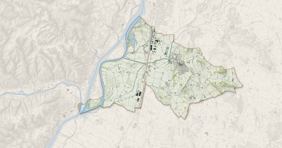 Portrait cartographique de Étoile-sur-Rhône : relief, eau, forêts, bâti et voies, calculés à partir des données de l'IGN