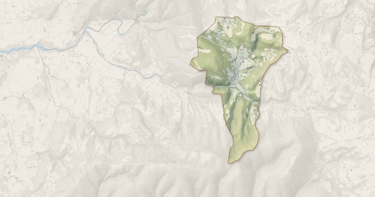 Portrait cartographique de Félines-sur-Rimandoule : relief, eau, forêts, bâti et voies, calculés à partir des données de l'IGN