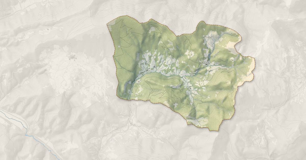 Portrait cartographique de Val-Maravel : relief, eau, forêts, bâti et voies, calculés à partir des données de l'IGN