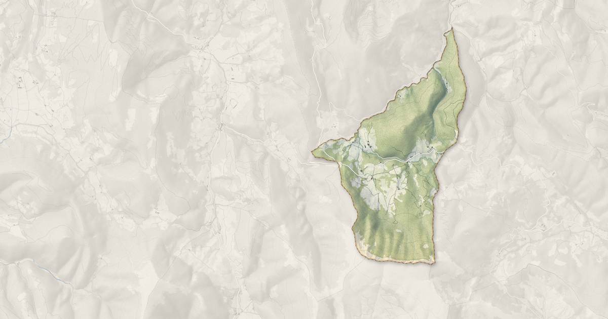 Portrait cartographique de Gumiane : relief, eau, forêts, bâti et voies, calculés à partir des données de l'IGN