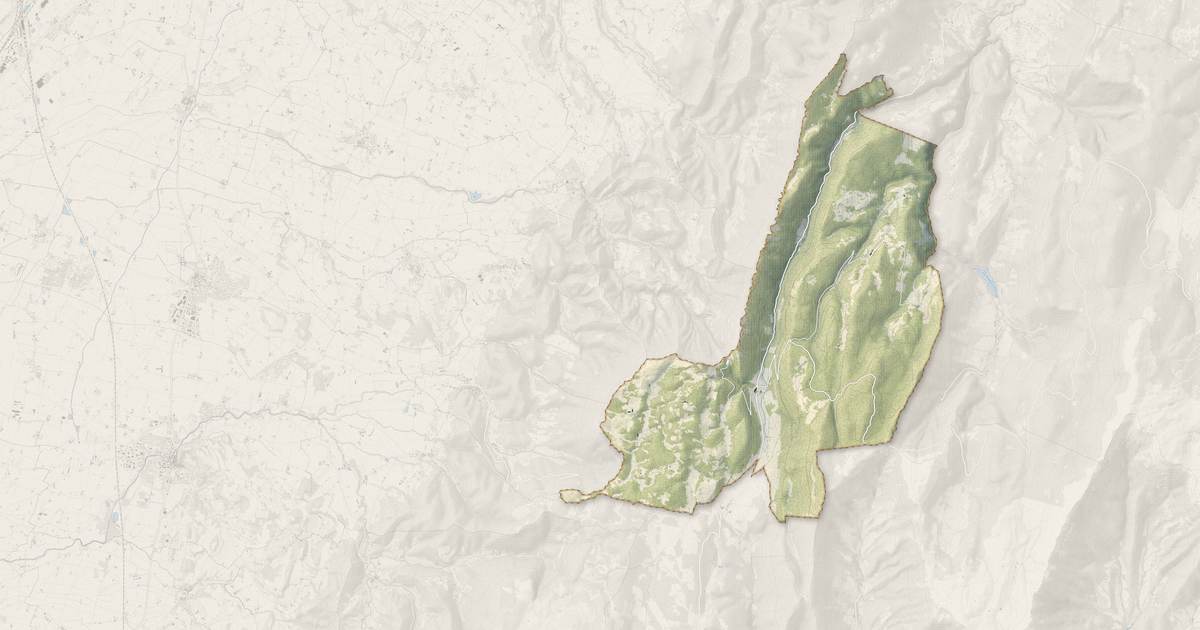 Portrait cartographique de Léoncel : relief, eau, forêts, bâti et voies, calculés à partir des données de l'IGN