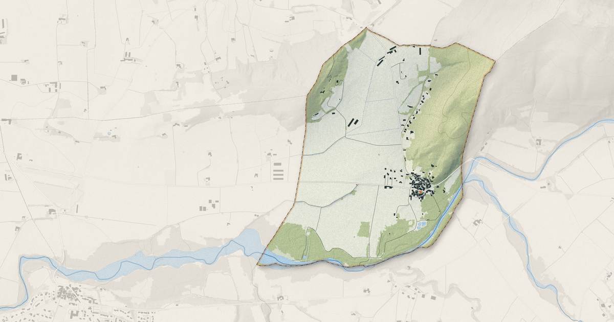 Portrait cartographique de Manas : relief, eau, forêts, bâti et voies, calculés à partir des données de l'IGN