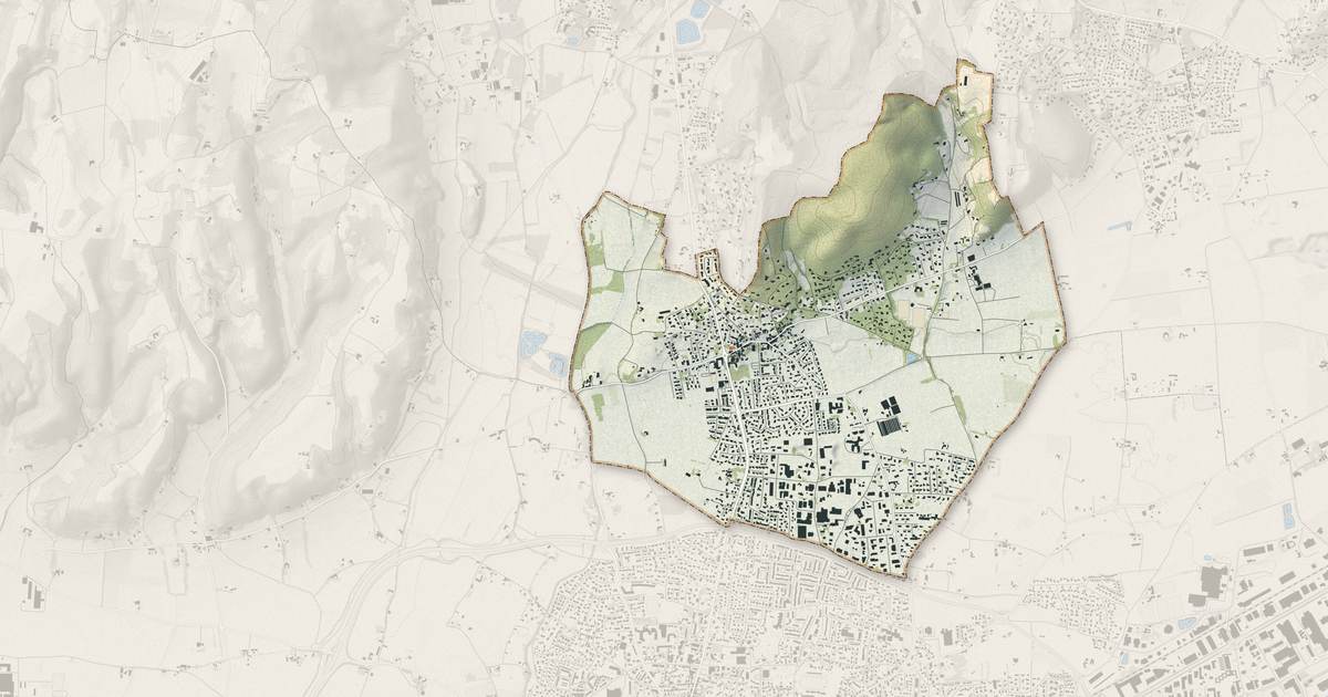 Portrait cartographique de Mours-Saint-Eusèbe : relief, eau, forêts, bâti et voies, calculés à partir des données de l'IGN