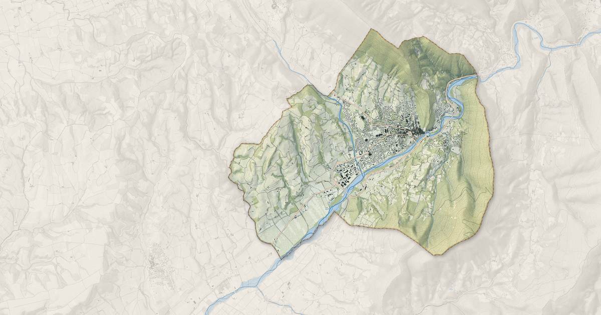 Portrait cartographique de Nyons : relief, eau, forêts, bâti et voies, calculés à partir des données de l'IGN