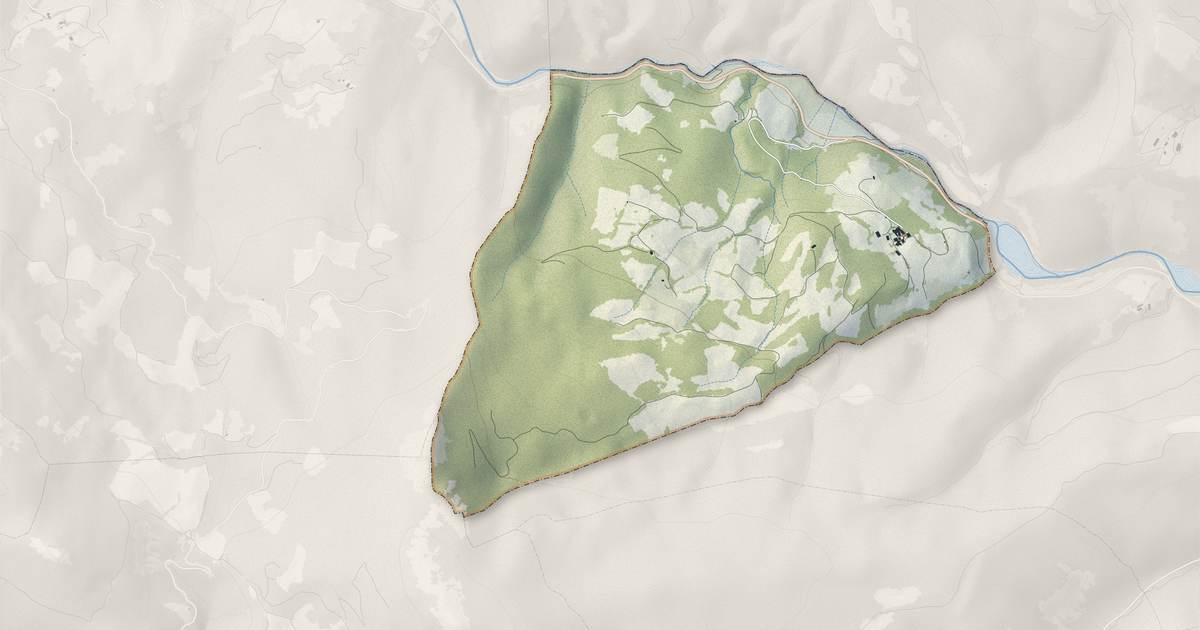 Portrait cartographique de Pelonne : relief, eau, forêts, bâti et voies, calculés à partir des données de l'IGN