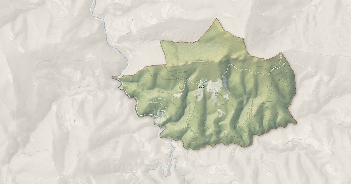 Portrait cartographique de Pennes-le-Sec : relief, eau, forêts, bâti et voies, calculés à partir des données de l'IGN