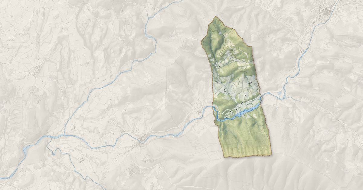 Portrait cartographique de La Penne-sur-l'Ouvèze : relief, eau, forêts, bâti et voies, calculés à partir des données de l'IGN