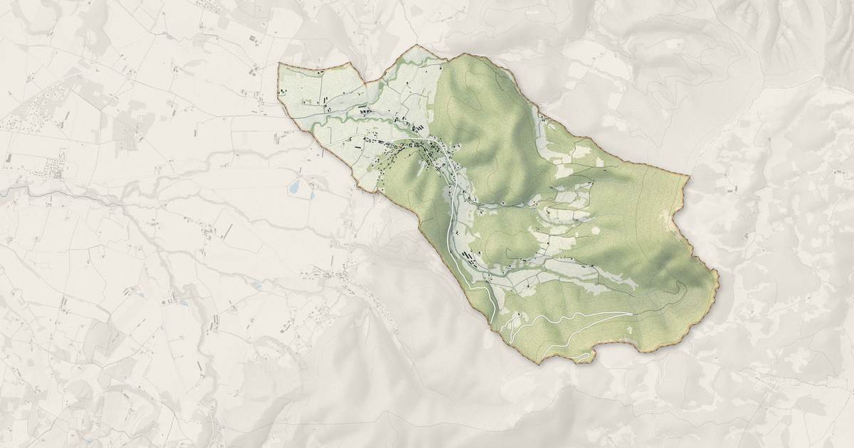 Portrait cartographique de Peyrus : relief, eau, forêts, bâti et voies, calculés à partir des données de l'IGN