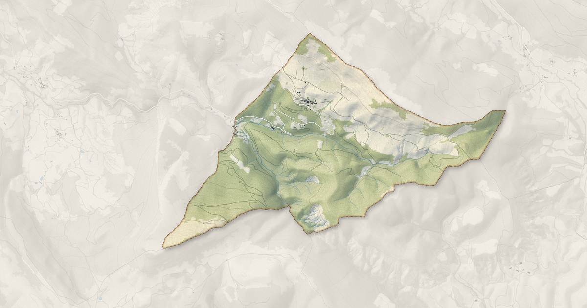 Portrait cartographique de Le Poët-en-Percip : relief, eau, forêts, bâti et voies, calculés à partir des données de l'IGN
