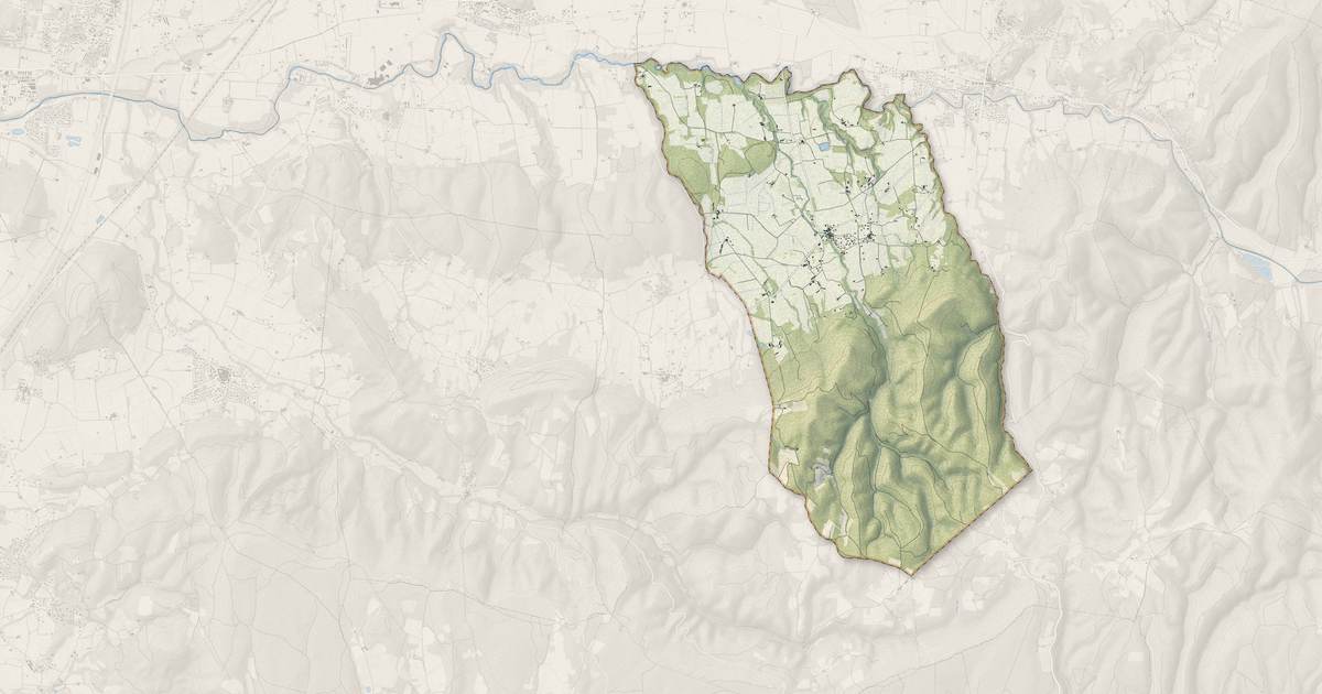 Portrait cartographique de Portes-en-Valdaine : relief, eau, forêts, bâti et voies, calculés à partir des données de l'IGN