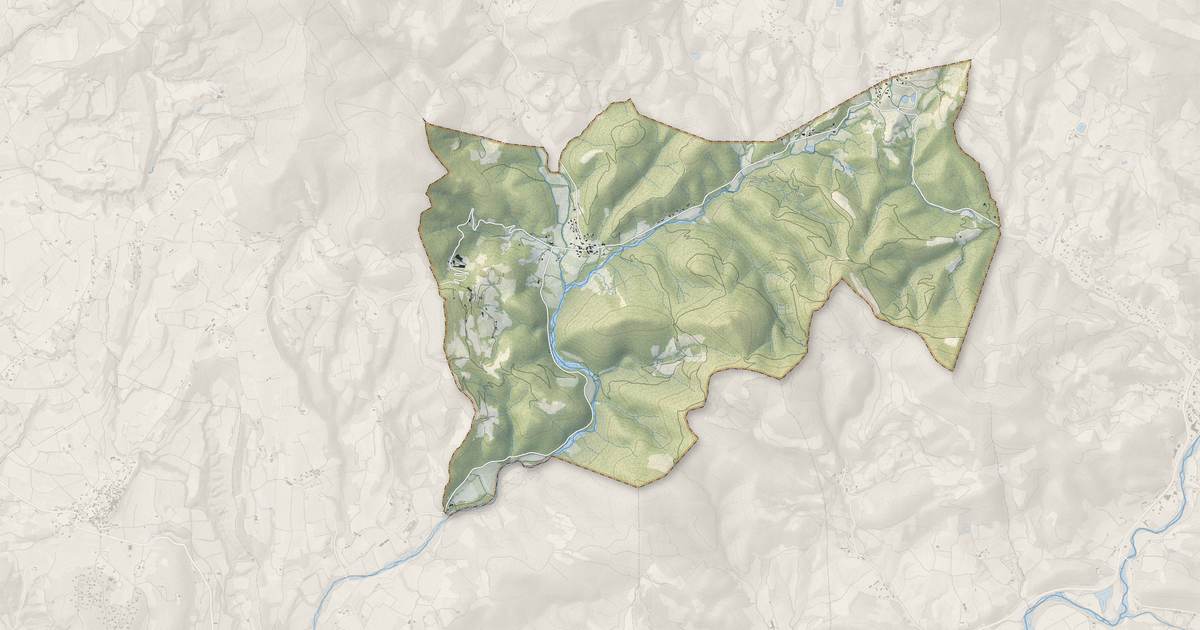Portrait cartographique de Propiac : relief, eau, forêts, bâti et voies, calculés à partir des données de l'IGN