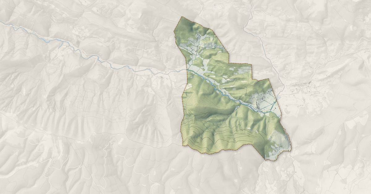 Portrait cartographique de Reilhanette : relief, eau, forêts, bâti et voies, calculés à partir des données de l'IGN