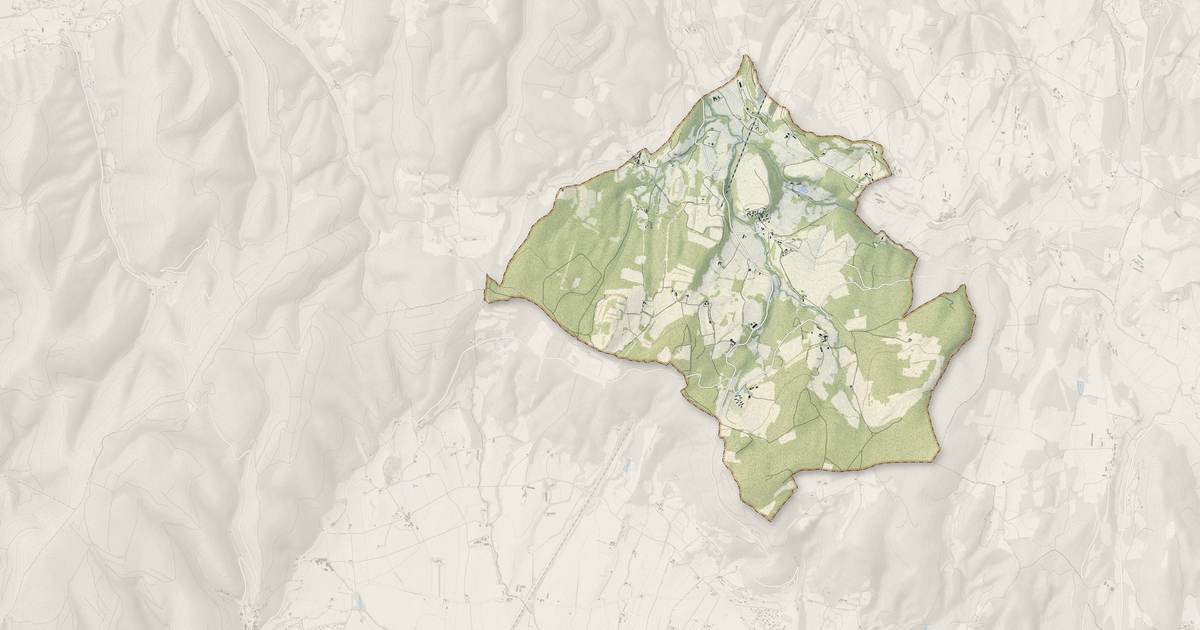 Portrait cartographique de La Roche-sur-Grane : relief, eau, forêts, bâti et voies, calculés à partir des données de l'IGN