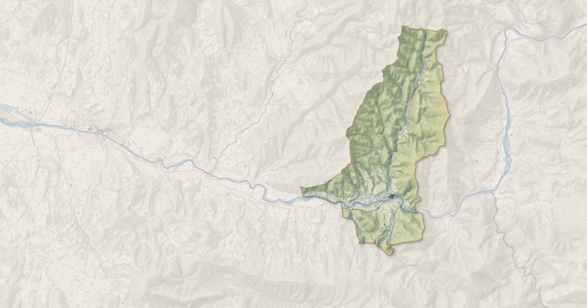 Portrait cartographique de Saillans : relief, eau, forêts, bâti et voies, calculés à partir des données de l'IGN