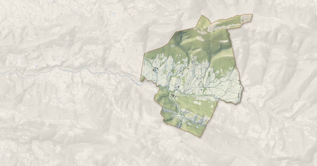 Portrait cartographique de Saint-Auban-sur-l'Ouvèze : relief, eau, forêts, bâti et voies, calculés à partir des données de l'IGN