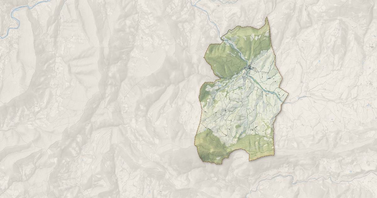 Portrait cartographique de Sainte-Jalle : relief, eau, forêts, bâti et voies, calculés à partir des données de l'IGN