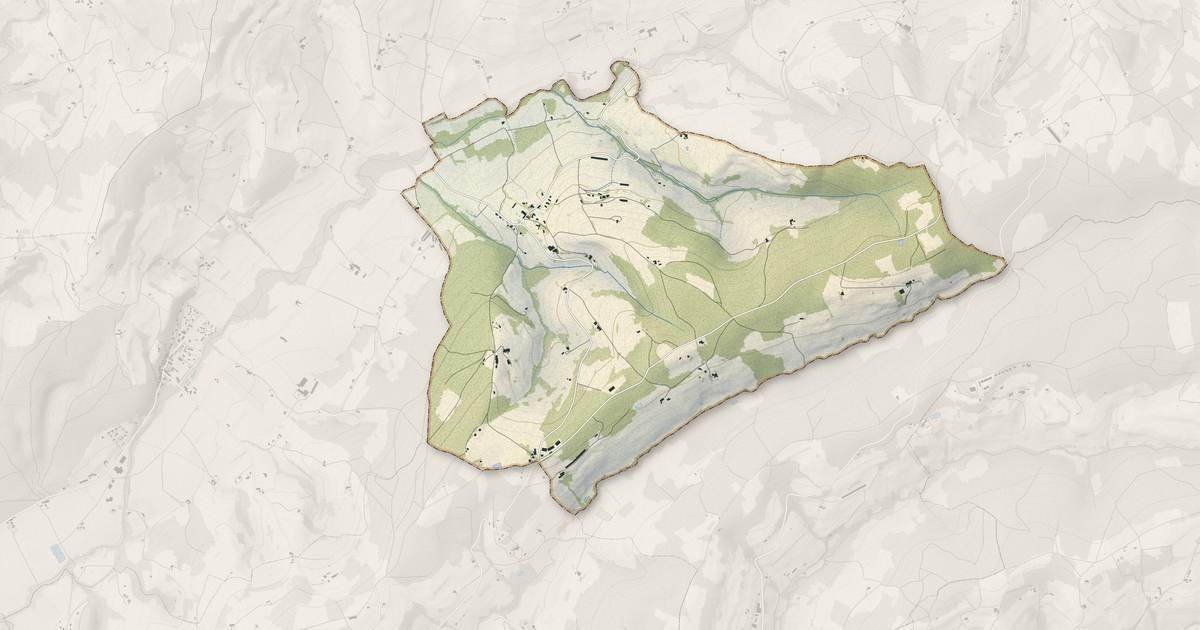 Portrait cartographique de Saint-Laurent-d'Onay : relief, eau, forêts, bâti et voies, calculés à partir des données de l'IGN