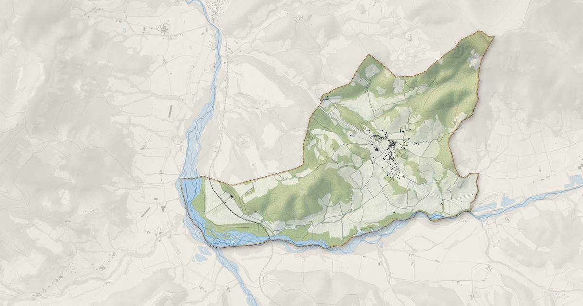 Portrait cartographique de Saint-Roman : relief, eau, forêts, bâti et voies, calculés à partir des données de l'IGN