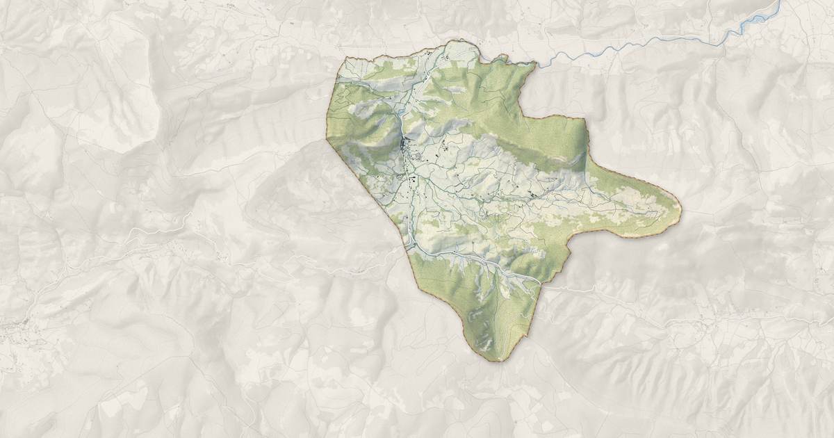 Portrait cartographique de Séderon : relief, eau, forêts, bâti et voies, calculés à partir des données de l'IGN