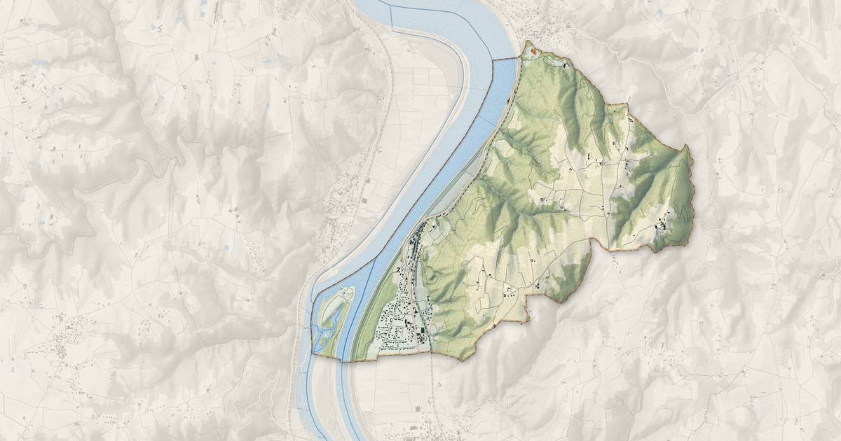 Portrait cartographique de Serves-sur-Rhône : relief, eau, forêts, bâti et voies, calculés à partir des données de l'IGN