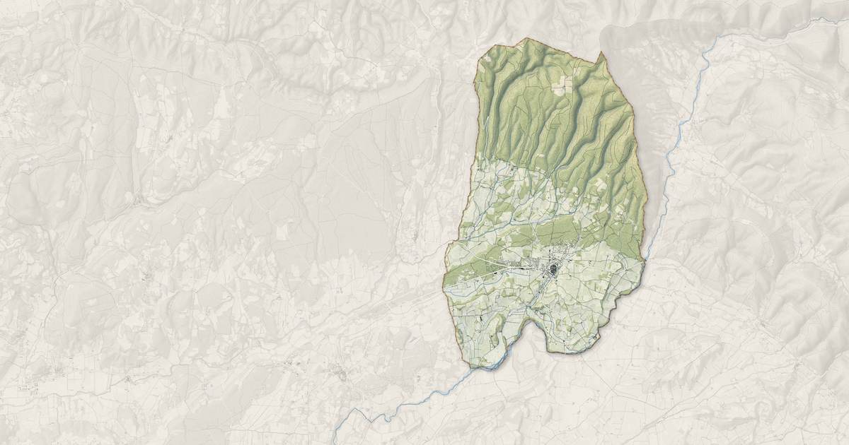 Portrait cartographique de Taulignan : relief, eau, forêts, bâti et voies, calculés à partir des données de l'IGN