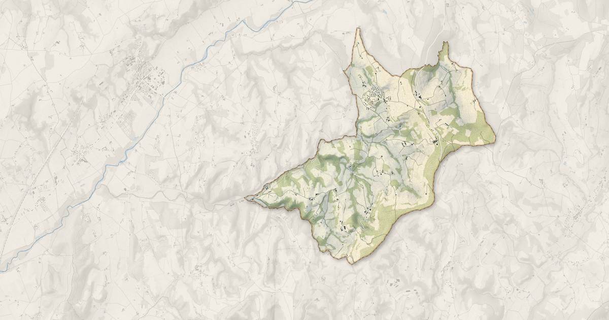 Portrait cartographique de Tersanne : relief, eau, forêts, bâti et voies, calculés à partir des données de l'IGN