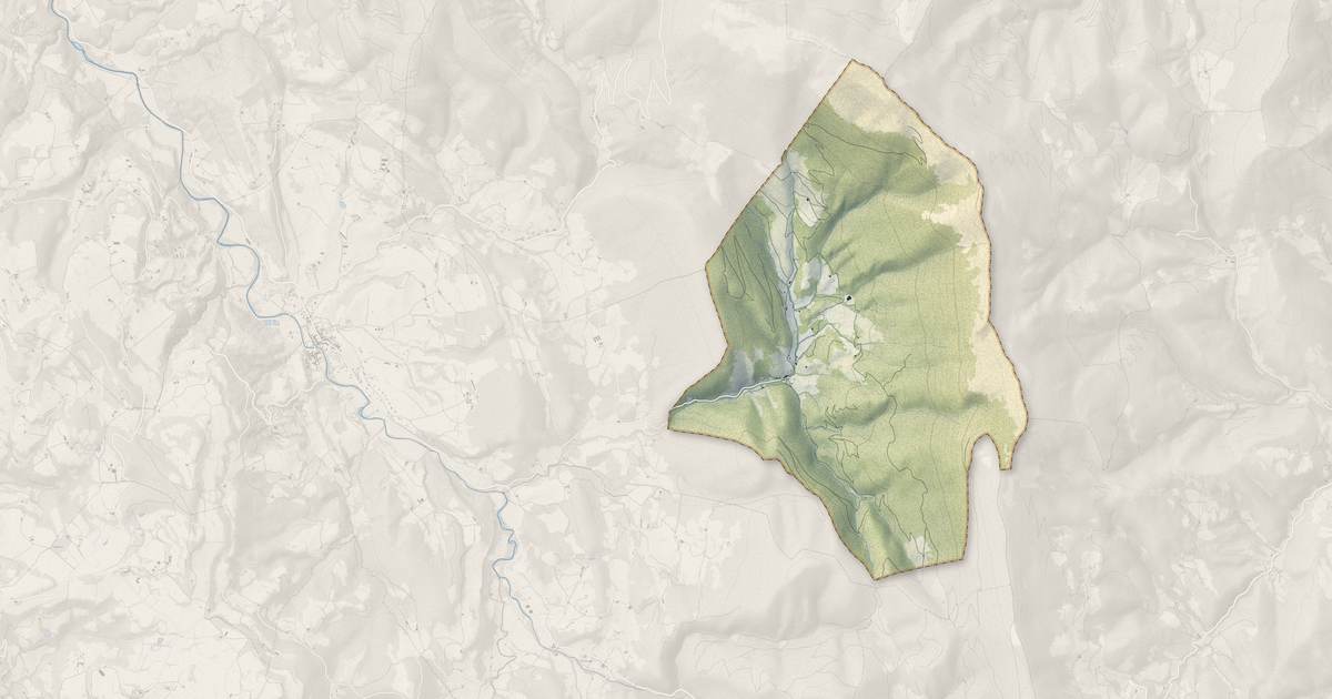 Portrait cartographique de Les Tonils : relief, eau, forêts, bâti et voies, calculés à partir des données de l'IGN