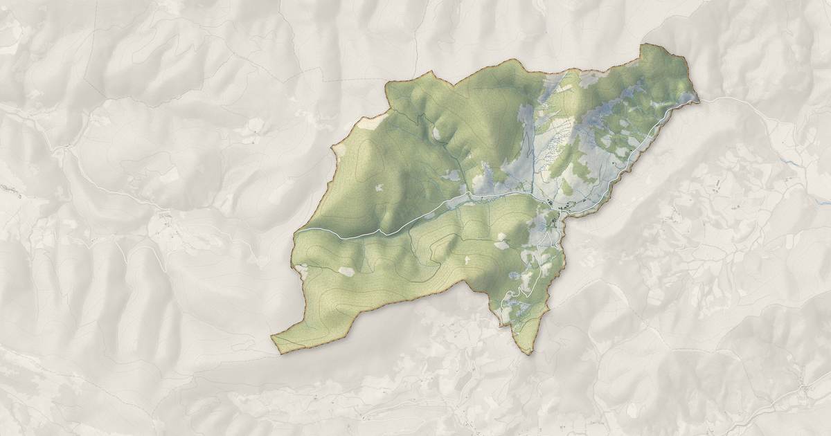 Portrait cartographique de Villebois-les-Pins : relief, eau, forêts, bâti et voies, calculés à partir des données de l'IGN