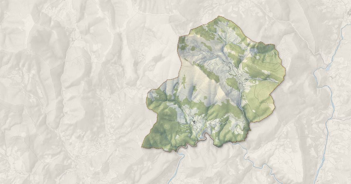 Portrait cartographique de Villeperdrix : relief, eau, forêts, bâti et voies, calculés à partir des données de l'IGN