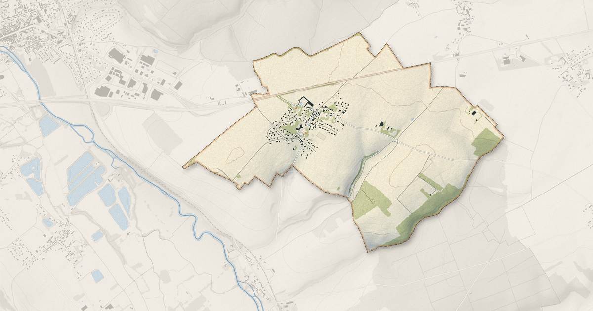 Portrait cartographique de Aigleville : relief, eau, forêts, bâti et voies, calculés à partir des données de l'IGN
