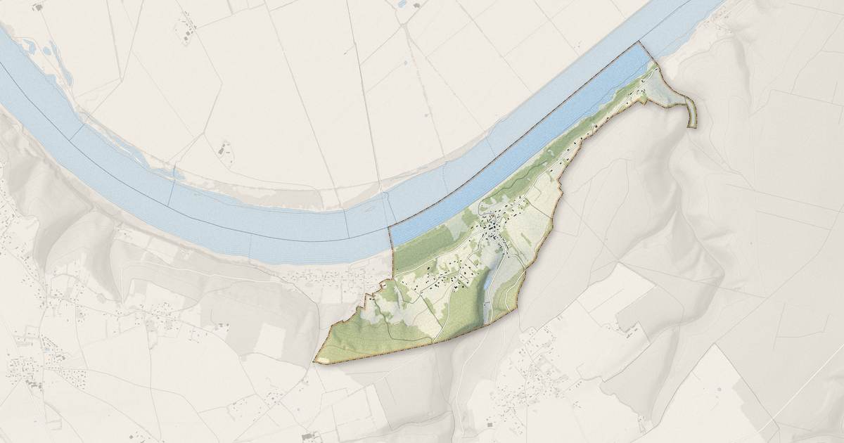 Portrait cartographique de Aizier : relief, eau, forêts, bâti et voies, calculés à partir des données de l'IGN