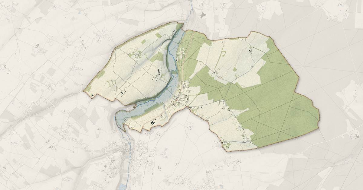 Portrait cartographique de Ambenay : relief, eau, forêts, bâti et voies, calculés à partir des données de l'IGN