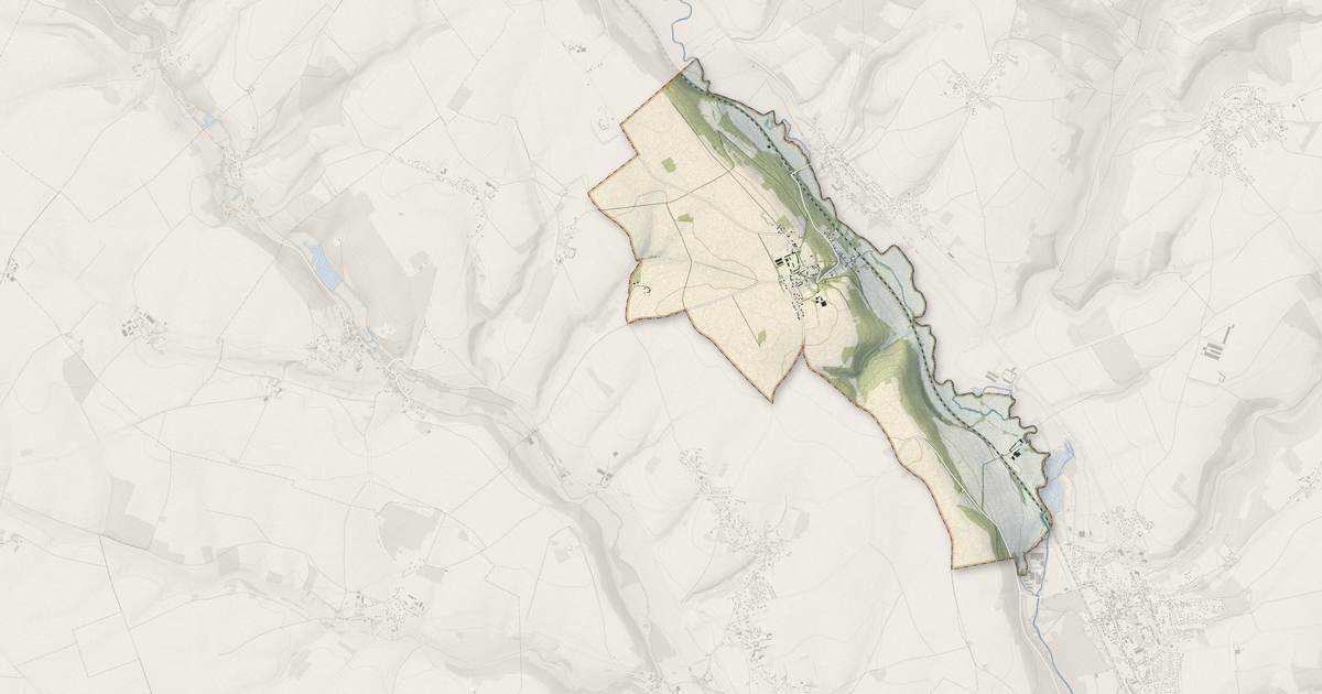 Portrait cartographique de Amécourt : relief, eau, forêts, bâti et voies, calculés à partir des données de l'IGN