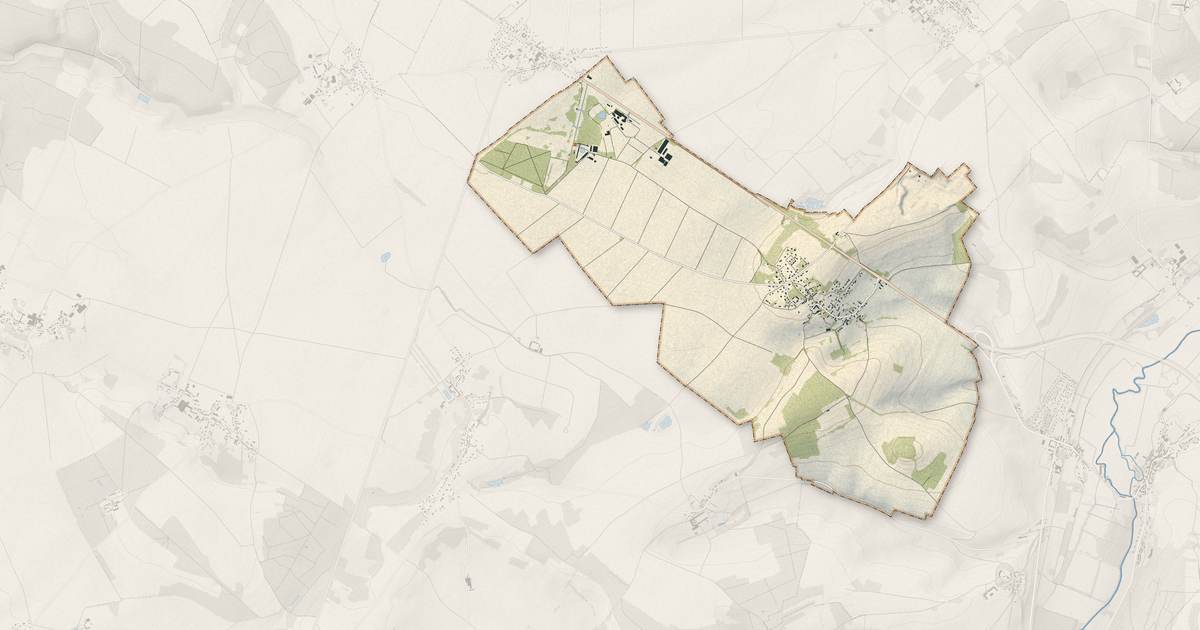 Portrait cartographique de Authevernes : relief, eau, forêts, bâti et voies, calculés à partir des données de l'IGN