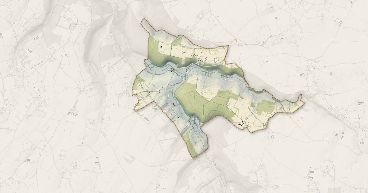 Portrait cartographique de Bailleul-la-Vallée : relief, eau, forêts, bâti et voies, calculés à partir des données de l'IGN
