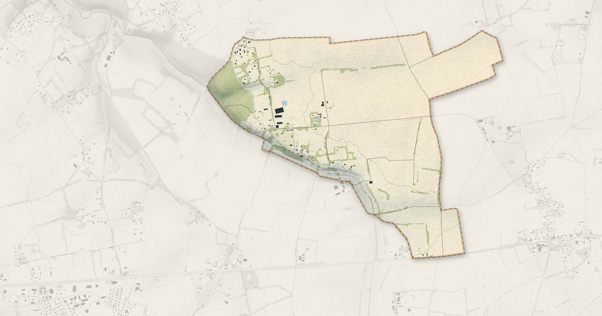 Portrait cartographique de Barville : relief, eau, forêts, bâti et voies, calculés à partir des données de l'IGN