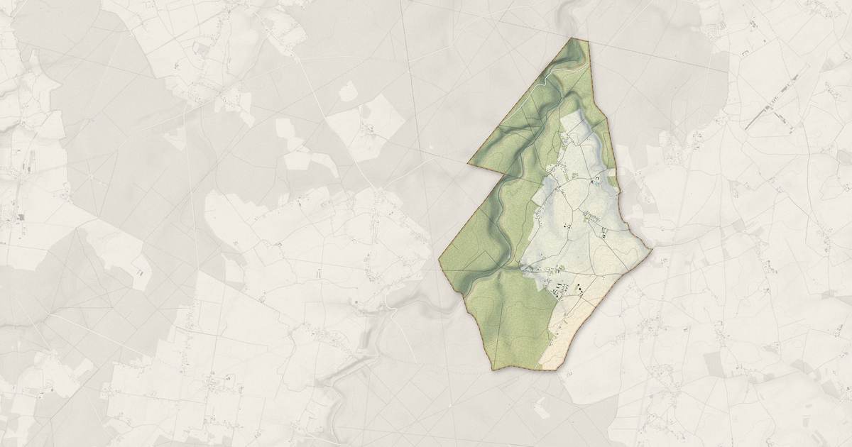 Portrait cartographique de Beaubray : relief, eau, forêts, bâti et voies, calculés à partir des données de l'IGN