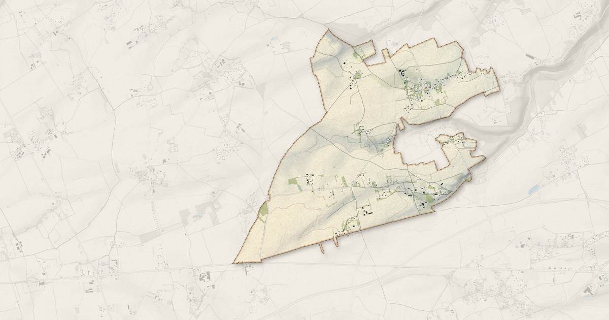 Portrait cartographique de Berthouville : relief, eau, forêts, bâti et voies, calculés à partir des données de l'IGN
