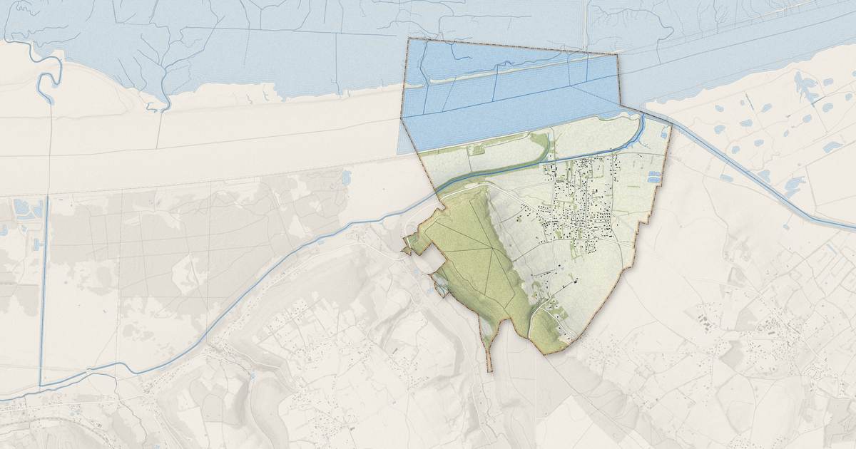 Portrait cartographique de Berville-sur-Mer : relief, eau, forêts, bâti et voies, calculés à partir des données de l'IGN