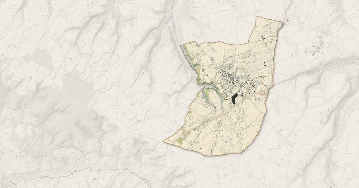 Portrait cartographique de Beuzeville : relief, eau, forêts, bâti et voies, calculés à partir des données de l'IGN