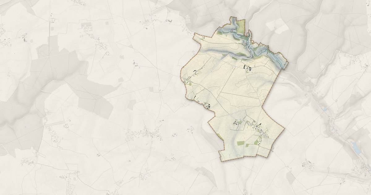 Portrait cartographique de Bézu-la-Forêt : relief, eau, forêts, bâti et voies, calculés à partir des données de l'IGN