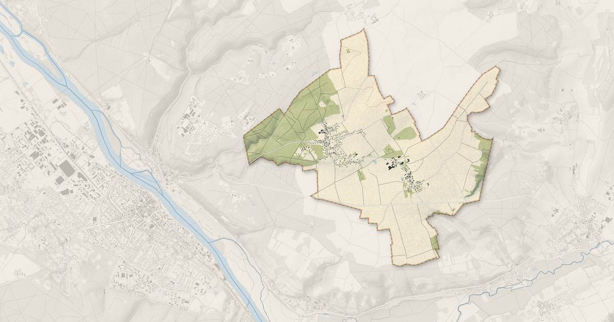 Portrait cartographique de Bois-Jérôme-Saint-Ouen : relief, eau, forêts, bâti et voies, calculés à partir des données de l'IGN