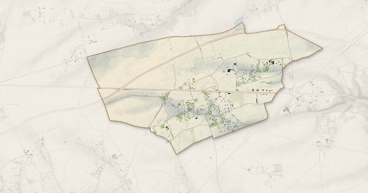 Portrait cartographique de Boisney : relief, eau, forêts, bâti et voies, calculés à partir des données de l'IGN